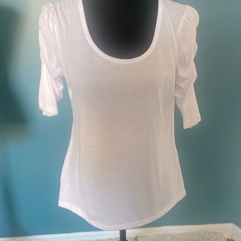 Cute white too with detailed bunched sleeves